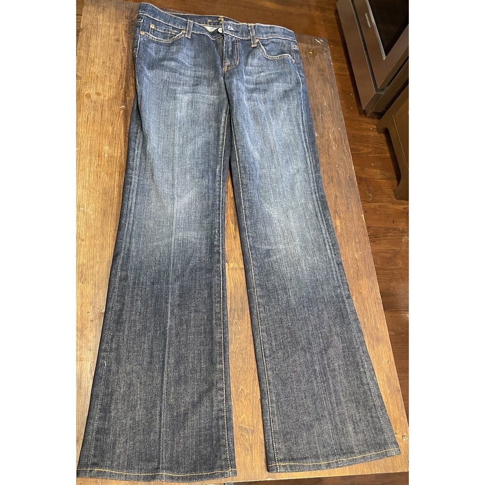 Seven For All Mankind Original Bootcut Jeans Medium Wash Womens 29 Stretch 32L